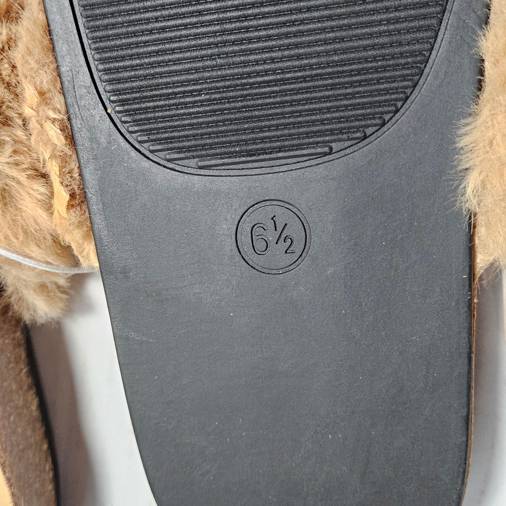 Mossimo Supply Co Bella Faux Fur Slides Tan Women's Size 7.5 Slip On Sandals New - Picture 11 of 12